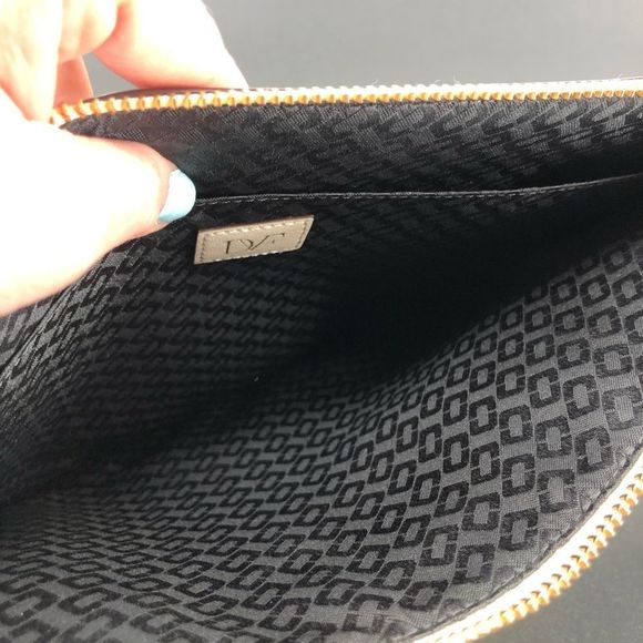 DVF On the Go Studded Zip Pouch in Parchment Cream Gold Studs - Picture 10 of 13